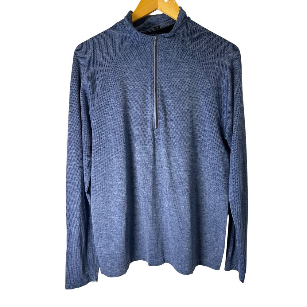 Lululemon Blue Heather 1/2 Zip Performance Pullover GolfCore Athletic Size M